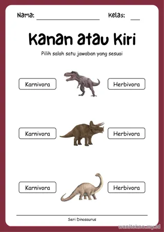 Pratinjau paket 15 Lembar Arah Dinosaurus — TK Gratis PDF