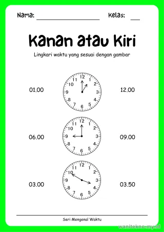 Pratinjau paket 8 Lembar Arah Mengenal Waktu — TK Gratis PDF