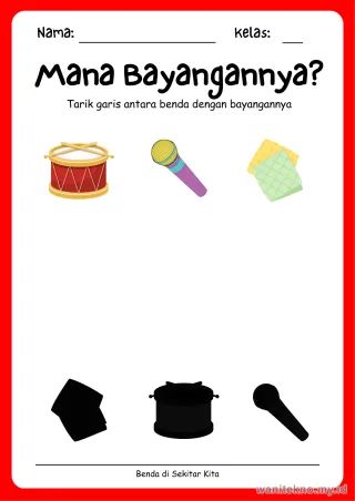Pratinjau paket 15 Lembar Bayangan Benda Di Sekitar Kita — PAUD Gratis PDF