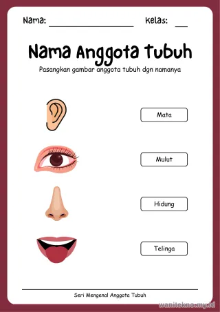 Lembar 6: Nama Anggota Tubuh