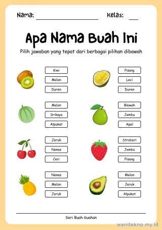 Lembar 3: Apa Nama Buah Ini