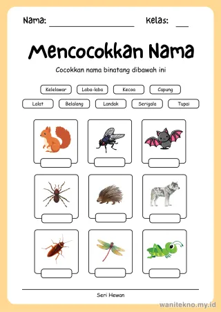 Lembar 3: Mencocokkan Nama