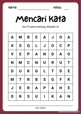 Lembar 12: Mencari Kata
