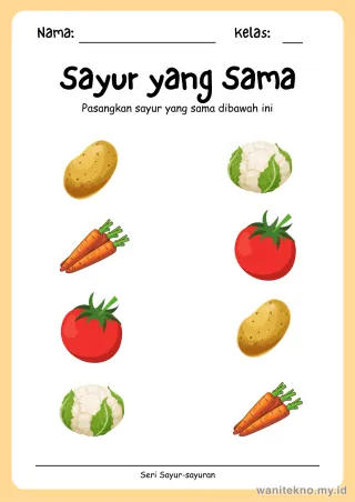 Pratinjau paket 13 Lembar Kelompokkan Sayur Sayuran — TK Gratis PDF