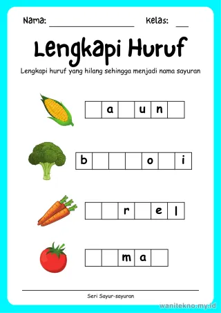 Lembar 6: Lengkapi Huruf