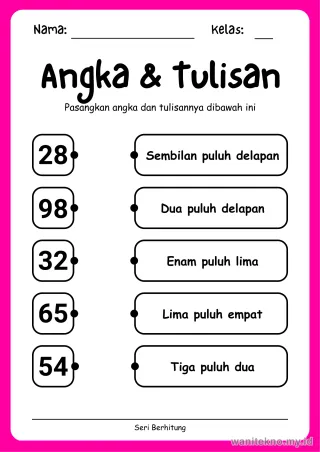 Pratinjau paket 15 Lembar Mengenal Angka Berhitung — TK Gratis PDF