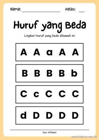 Lembar 3: Huruf yang Beda