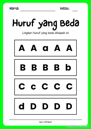 Lembar 7: Huruf yang Beda