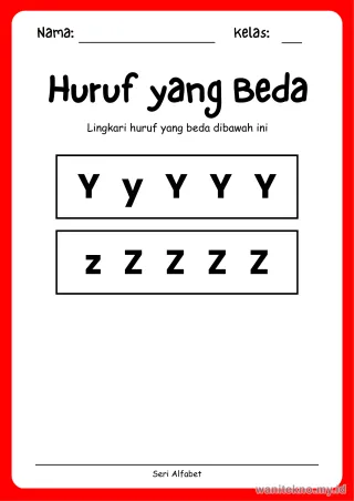 Lembar 9: Huruf yang Beda