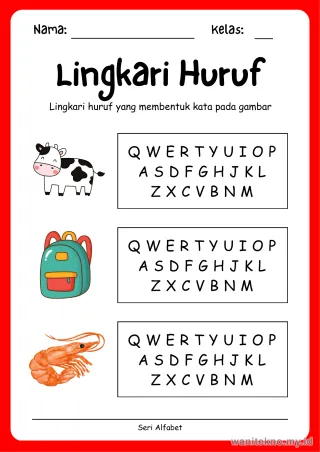 Lembar 9: Lingkari Huruf