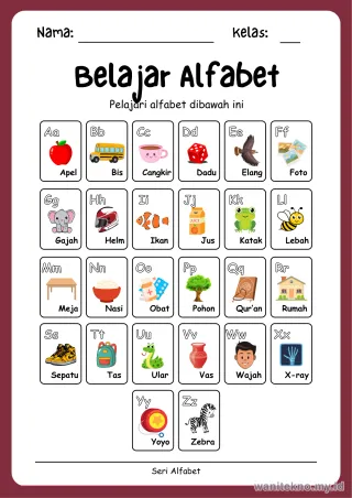 Lembar 12: Belajar Alfabet