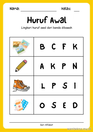 Lembar 2: Huruf Awal