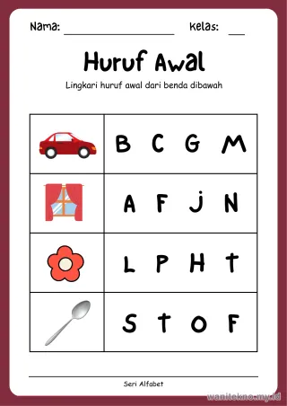 Lembar 8: Huruf Awal