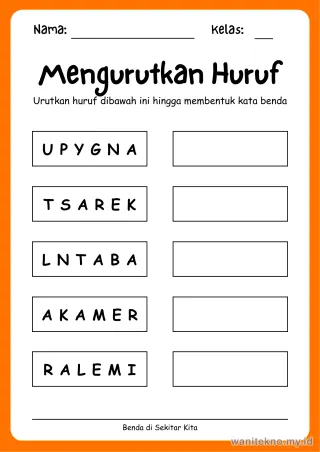 Lembar 4: Mengurutkan Huruf