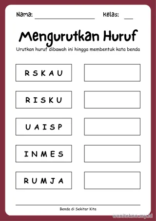 Lembar 5: Mengurutkan Huruf
