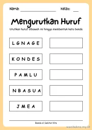 Lembar 6: Mengurutkan Huruf