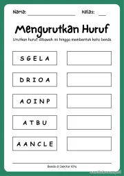 Lembar 7: Mengurutkan Huruf
