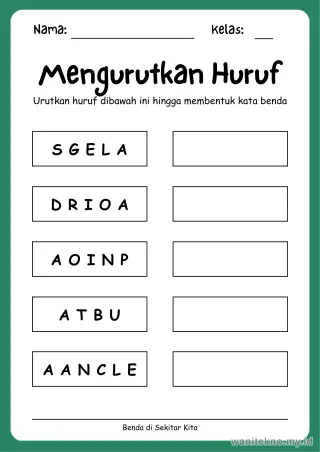 Lembar 7: Mengurutkan Huruf
