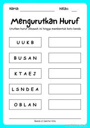 Lembar 8: Mengurutkan Huruf