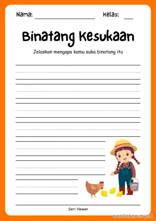 Pratinjau paket 9 Lembar Mengenal Huruf Hewan — TK Gratis PDF