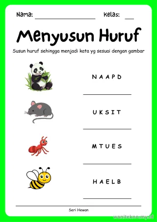 Lembar 7: Menyusun Huruf