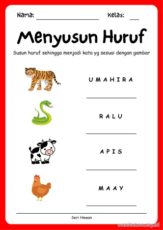 Lembar 9: Menyusun Huruf