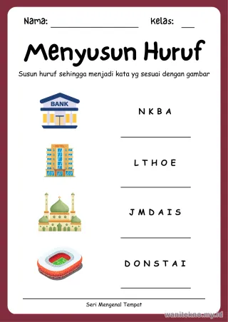 Lembar 8: Menyusun Huruf