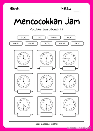 Lembar 2: Mencocokkan Jam