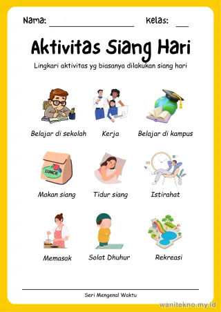 Lembar 2: Aktivitas Siang Hari