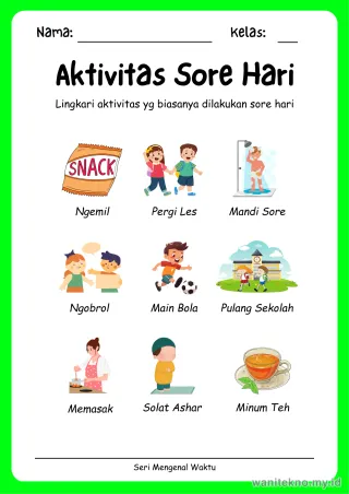 Lembar 3: Aktivitas Sore Hari