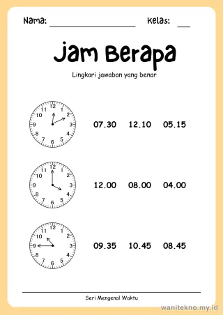 Lembar 9: Jam Berapa