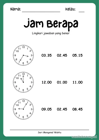 Lembar 10: Jam Berapa