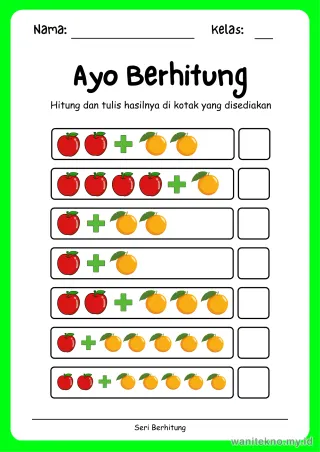 Pratinjau paket 17 Lembar Menghitung Benda Berhitung — TK Gratis PDF