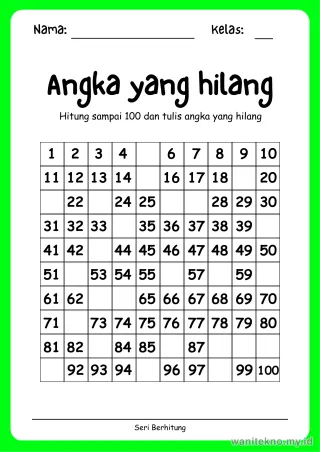 Lembar 2: Angka yang hilang
