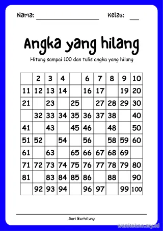 Lembar 3: Angka yang hilang