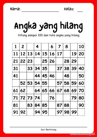 Lembar 4: Angka yang hilang