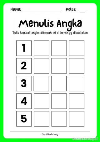 Lembar 10: Menulis Angka