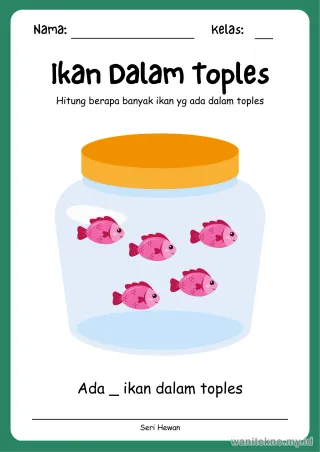 Pratinjau paket 9 Lembar Menghitung Benda Hewan — TK Gratis PDF