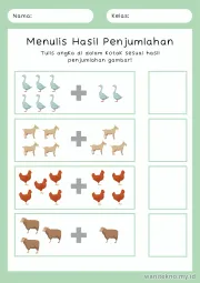 Lembar 6: Menulis Hasil Penjumlahan