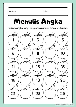 Lembar 12: Menulis Angka