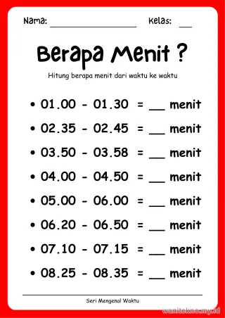 Pratinjau paket 6 Lembar Menghitung Benda Mengenal Waktu — TK Gratis PDF