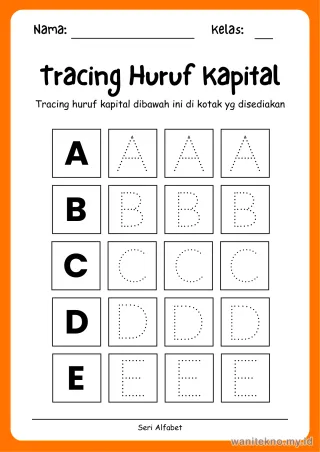 Lembar 7: Tracing Huruf Kapital