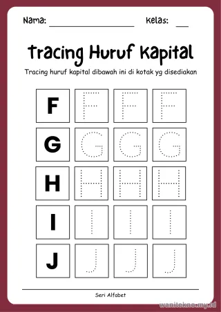 Lembar 8: Tracing Huruf Kapital