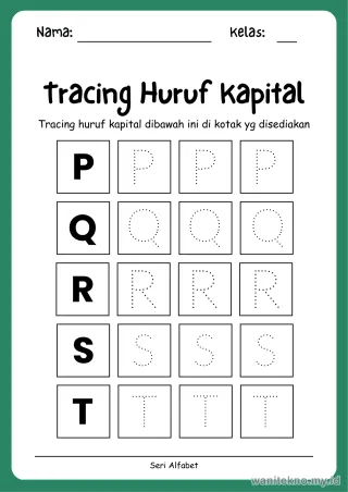 Lembar 10: Tracing Huruf Kapital