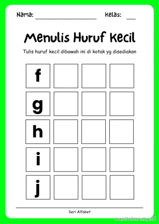 Lembar 13: Menulis Huruf Kecil