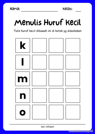 Lembar 14: Menulis Huruf Kecil