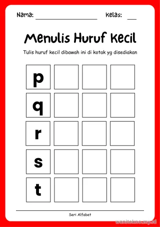 Lembar 15: Menulis Huruf Kecil
