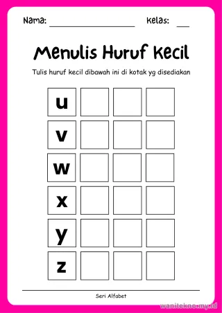 Lembar 16: Menulis Huruf Kecil