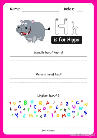 Lembar 8: is for Hippo