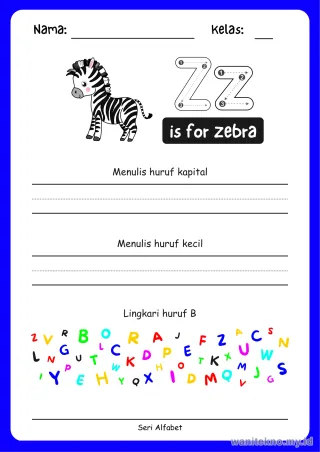 Lembar 8: is for Zebra